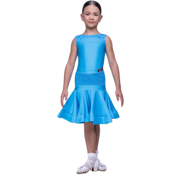 Girl' Juvenile Competition Blue Dress