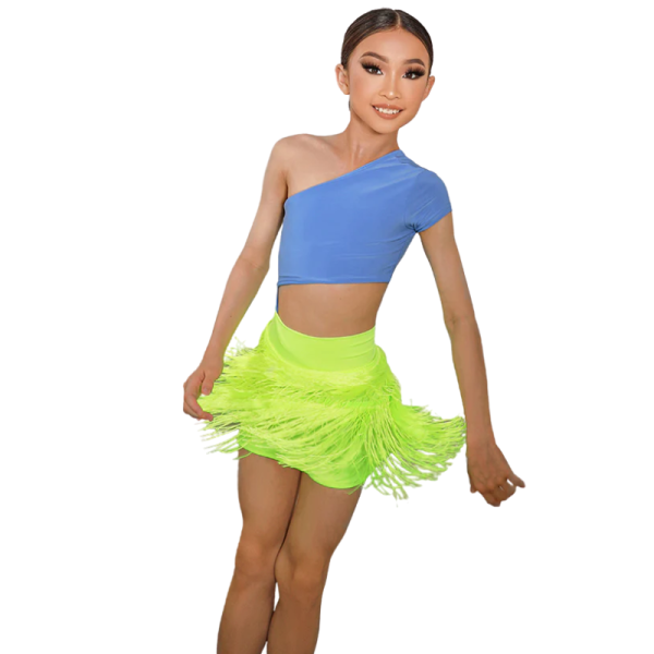 Kids' Neon Yellow Lush Fringe Skirt